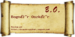 Bognár Oszkár névjegykártya