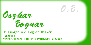 oszkar bognar business card