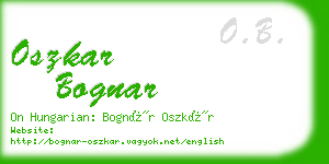 oszkar bognar business card